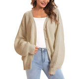 Fongt Lady New Autumn Winter Sweater Single Breasted Loose Cardigan Women's