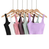 Fongt Temperament Sexy Back Double Small Vest Summer Women's New Pure Color Versatile Short Sleeveless Jacket-Outfit