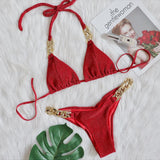 Fongt New Bikini, Gold Diamond Chain Split Swimsuit, Sexy Special Fabric Women's