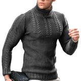 Fongt And Winter New Men's Sweater Men's Turtleneck Flower Long Sleeve Sweater Warm Head Sweater