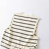 Fongt Women's Clothing Explosion V-Neck Sleeveless Striped Knitted Vest Women's Fashion