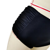 Solid-Color Mesh Yarn Leaf-Side Split Swimsuit Woman 2025 New High-Waisted Folding Sexy Bikini