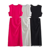 Fongt Summer Women's Hollow Out Decoration Sleeveless Dress 7814688 712-Outfit