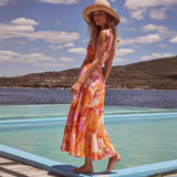 Fongt High-End 2025 Spring And Summer Women's New Sexy Print Slinged Dopamine Wearing Dress Women