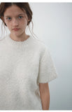[Daihe] Winter New Casual Round Collar Wool Circle Yarn Simple And Versatile Short-Sleeved Woolen Top H8256-Outfit