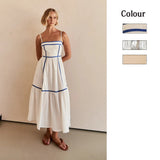 Fongt Years Fresh And Sweet Word Skirt Long Small Sling Dress-88196-Outfit