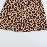 New Spring Animal Print Silk Satin Back Halter Dress-Outfit