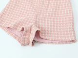 Pink Plaid Tweed Jacket And Shorts Set-Outfit
