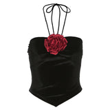 2024 Summer New Women's Clothing Solid Color Repair Street Fashion Hanging Neck Sexy Bare Waist Vest