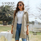 women's jacket spring 2022 Long fashion hooded trench coat for women High quality windproof zipper coats woman