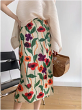 Floral Midi Print Skirt-Outfit