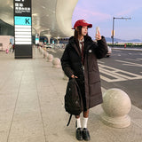 This Year, The Popular College Wind Long Down Cotton Coat 2024 Winter Thick Loose Design Sense Padded Coat Tide-Outfit