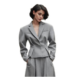 Fongt Women's Clothing 2025 Spring Fashion Waist Suit A-Word Long Half-Dress Temperament Two Sets
