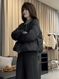 Round Collar Contracted White Duck Down Short Down Jacket Female Winter New Small Loose Show Thin And Thick Warm Coat-Outfit