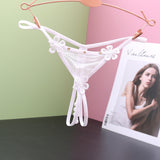 Fongt Transparent Open-File Hot Thong Trousers Lady Low-Rise Open-End T-Thong Trousers Hollow Ultra-Thin Mesh T-Pants
