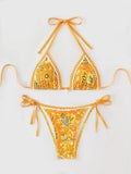 2025 New Printed Bikini Strapped Split Suit Women's Bikini