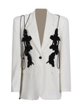 Fongt Personality Suit 2025 Autumn New Fashion Niche Splicing Bow Blazer Women
