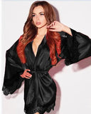 Multi-Color Sexy Underwear Lady Sexy Long Sleeve Nightgown Chiffon Bathrobe Pajamas-Outfit