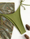 three-piece bikini swimsuit with