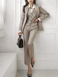 Fongt Fragrant Professional Suit Three-Piece Women's Spring And Autumn Temperament Coat Fashion Vest Professional Trousers Set