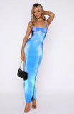 Sexy Abstract Digital Print Slim-fit Sheath