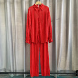 Net Color Press Fold Suit-Outfit