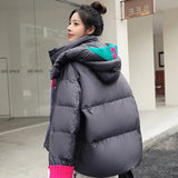 The New 2023 Winter Korean Version Of Loose Bread Clothing With Color Thickened Cotton-Padded Jacket-Outfit