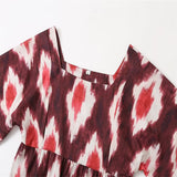 Fongt Summer New Half-Sleeved Print Loose Five-Sleeved Dress Casual Style Dress