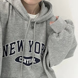 Vintage Letter Printed Oversized Hoodie-Outfit
