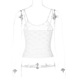 White Lace Sheer Tank Top-Outfit