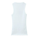 Fongt New Stretch Ribs Simple Sleeveless Collar Top