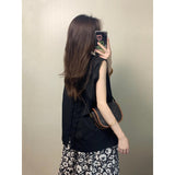Fongt Dopamine Sleeveless Top Women Summer New Set Of High-Waisted Hanging Feeling Relaxed A Word Broken Flower Long Skirt