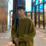Oversized O-neck sweater students fashion loose wild black
