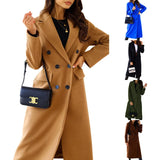 Fongt Women's Clothing In The Autumn And Winter Of 2025 Simple Double-Rowed Long-Sleeved Collar Button