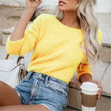 Fongt Women'swear Wish New Solid Color Fashion Long Sleeve Cashmeat Shirt