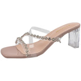 Fongt Sandals Women 2025 New Summer With Skirt Coarse And Crystal Beautiful French Fairy Wind And Cool Slippers Outside