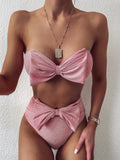 Fongt New Swimsuit Hot Swimsuit Women's Split Bright Silk Bikini B138-Outfit