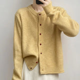Fongt Wind Round-Neck Knitted Sweater Coat Women's Spring And Autumn Design Small Knitted Cardigan Small Bottom