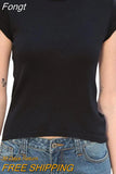 Women Goth Clothes y2k Crop Tops Summer 2023 T shirts Grunge 2000s Trashy Aesthetic Short Sleeve Tees Young Girls