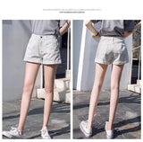 Fongt Waist Black Denim Shorts Female Summer Students Loose Thin A-Word Wide Leg Pants Hot Pants Korean Version