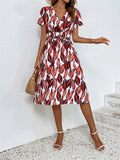 Women's Wear Station Summer Small Floral Print Short-Sleeved Dress-Outfit