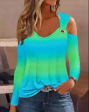 Wise Hot Style Fall Large Size Simple Metal Button V-Neck Shirt Shirt Women's Clothing-Outfit