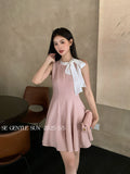 Fongt Xixi 2025 Summer New French Temperament With High-Belt Dress Elegant Vacation Short Dress 88348