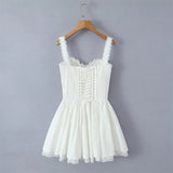 Corset Lace Flare Mini Dress-Outfit