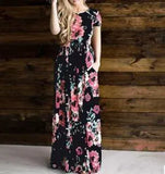 Summer Round Neck Flowers Print Long Sleeve