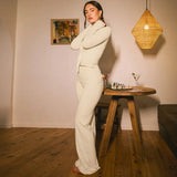 Solid Wrap Top With Tube Top And Pants Three Piece Set-Outfit