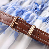 Summer Dress With Belt Laminated Decorative Print 2298077-Outfit