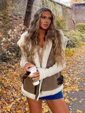 Fongt New Women's Fur All-In-One Velvet Splicing Cotton Vest Vest Vest Coat Women's Top A19588