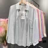Fongt Sunscreen Shirt Women's Thin Summer Jacket 2025 New French Shirt Long-Sleeved Top Design Sense