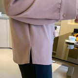 S-2XL OL Pink Blouse Women Elegant Solid Color Shirt Long Sleeve College Style Casual Loose Blouse Plus Size
